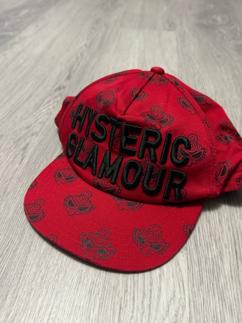 Hysteric Glamour Red & Black Kids' Cap with Logo Embroidery